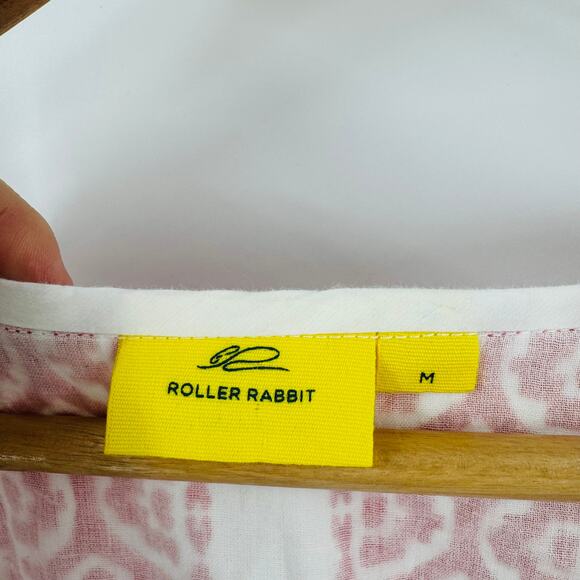 Roller Rabbit Red White Boho Embroidered Tunic Dress Cotton Size Medium - Picture 4 of 10